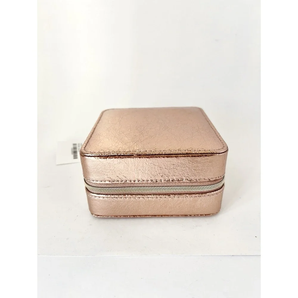 Nordstrom Rose Gold Square Jewelry‎ Travel Case Box 4.5